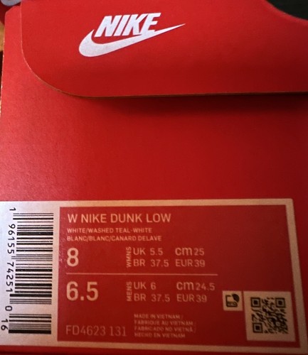 Pre-owned Nike Dunk Low Multi-swoosh Lunar Year Panda Washed Fd4623-131 Size 8 W In White/washed Teal-white