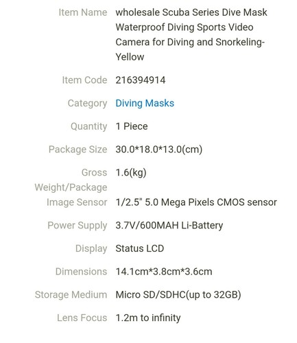 Waterproof Scuba Swim Camera