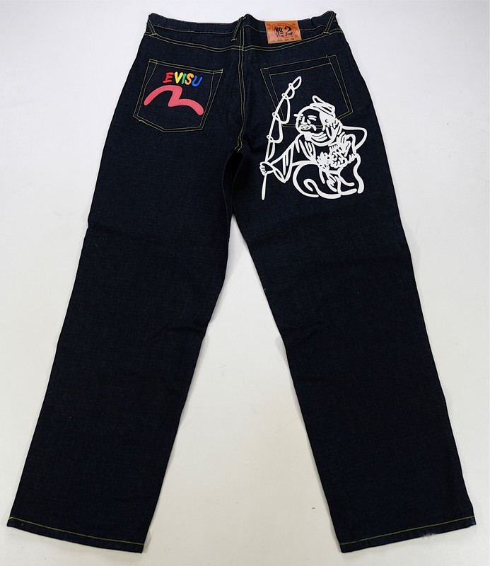 Rare VTG EVISU No. 2 Lot 0001 Fisherman Logos Denim Jeans Rare VTG EVISU No. 2 Lot 0001 Fisherman Logos Denim Jeans