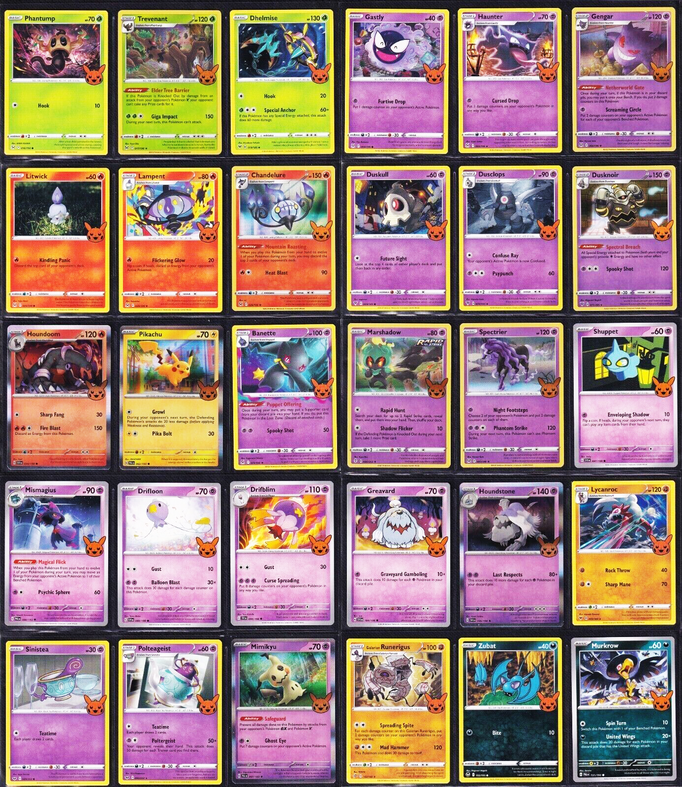 Pokemon 2023 Halloween Trick or Trade COMPLETE SET (30 Cards