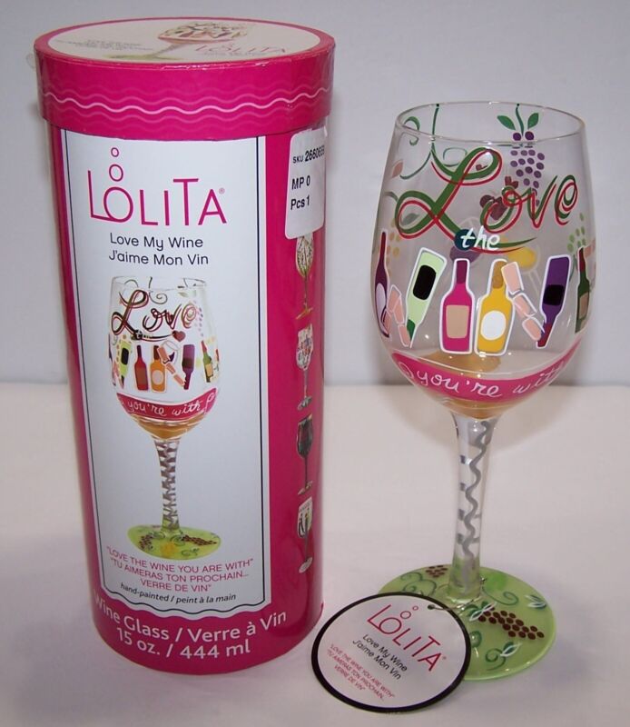 Enesco Designs by Lolita LOVE THE WINE YOU ARE WITH Wine Glass 15oz Multicolor