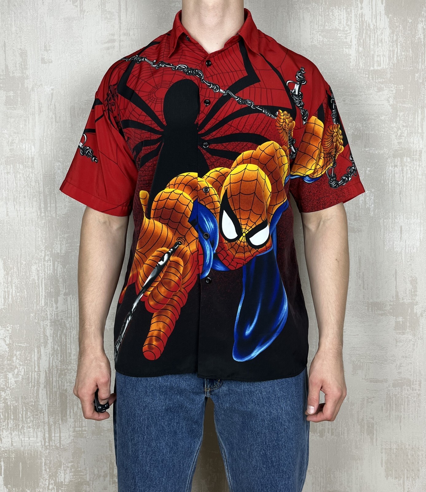 まる　over size shirt parker HUF x Marvel Scarlet Spider Adult Large Gray SS T-Shirt