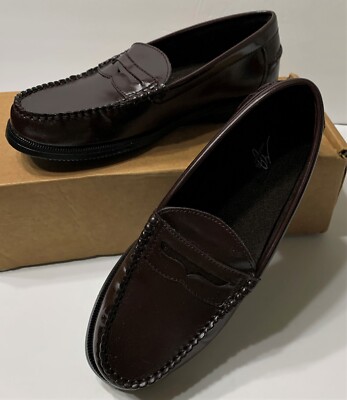 Boys MICHAEL JAMES Penny LOAFERS SHOES 4 1/2 M NEW Burgundy 4 1/2M NOS 4.5