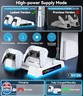 PS5/Slim/Pro Stand and Cooling Station with LED Controller Charging Station for PlayStation 5 Console, Controller Charger, Cooling Stand, PS5/Slim/Pro Accessories Kit with 3 Level Cooler Fan