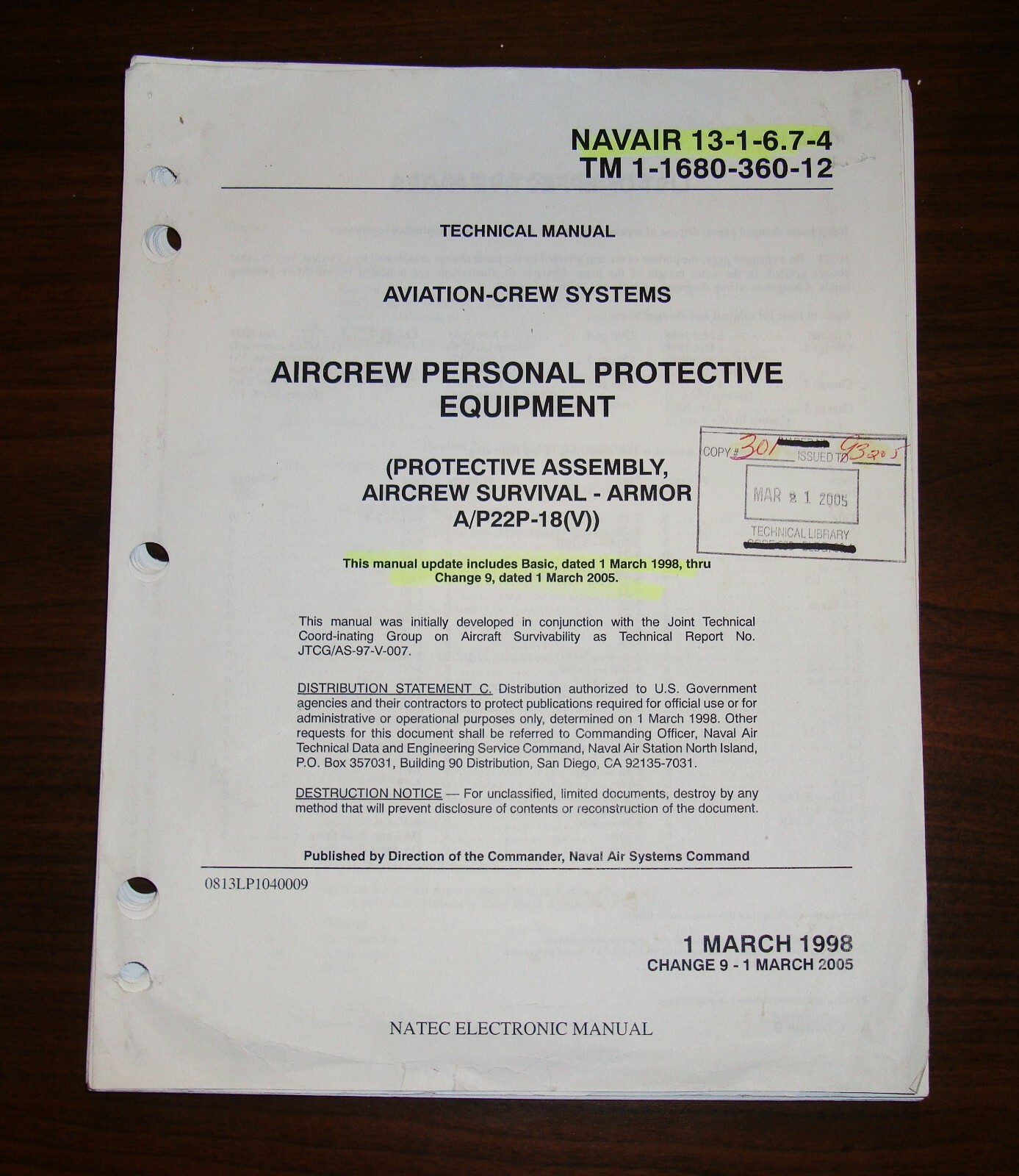 Protective Assembly, Aircrew Survival-Armor A/P22P-18(V