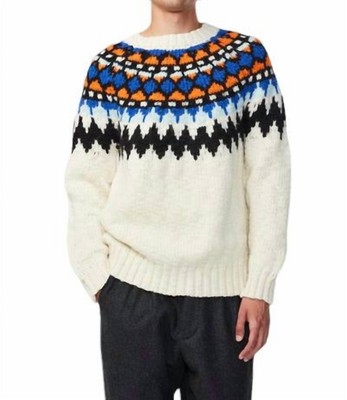 Pre-owned Nn07 Felix Nordic Sweater In Ecru Multi - Size Xl In White