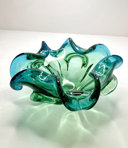 Vintage Murano Glass Bowl Barovier Toso Flower Console Dish