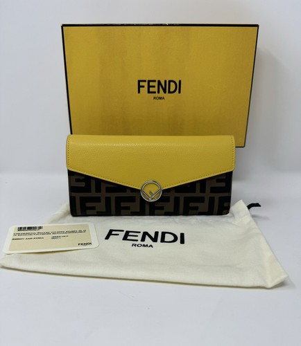 「FENDI」Yellow Black Logo Smooth Leather FENDI」Yellow Black Logo Smooth Leather Fendi Black/Yellow