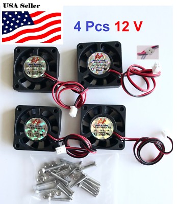 4 Pcs 5V 12V 24V 40mm Cooling Computer Fan 4010 40x40x10mm DC 3D Printer 2-Pin