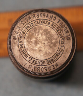 Antique NEWPORT RI Newport Chapter 2 RAM MASONIC PENNY Stamping Die TP548