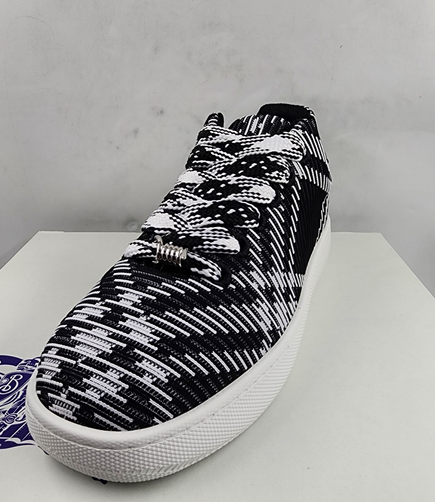 Burberry Check Knit Box Low-Top Sneakers Men's 46/13 US Black/White Lace Up - Picture 17 of 17