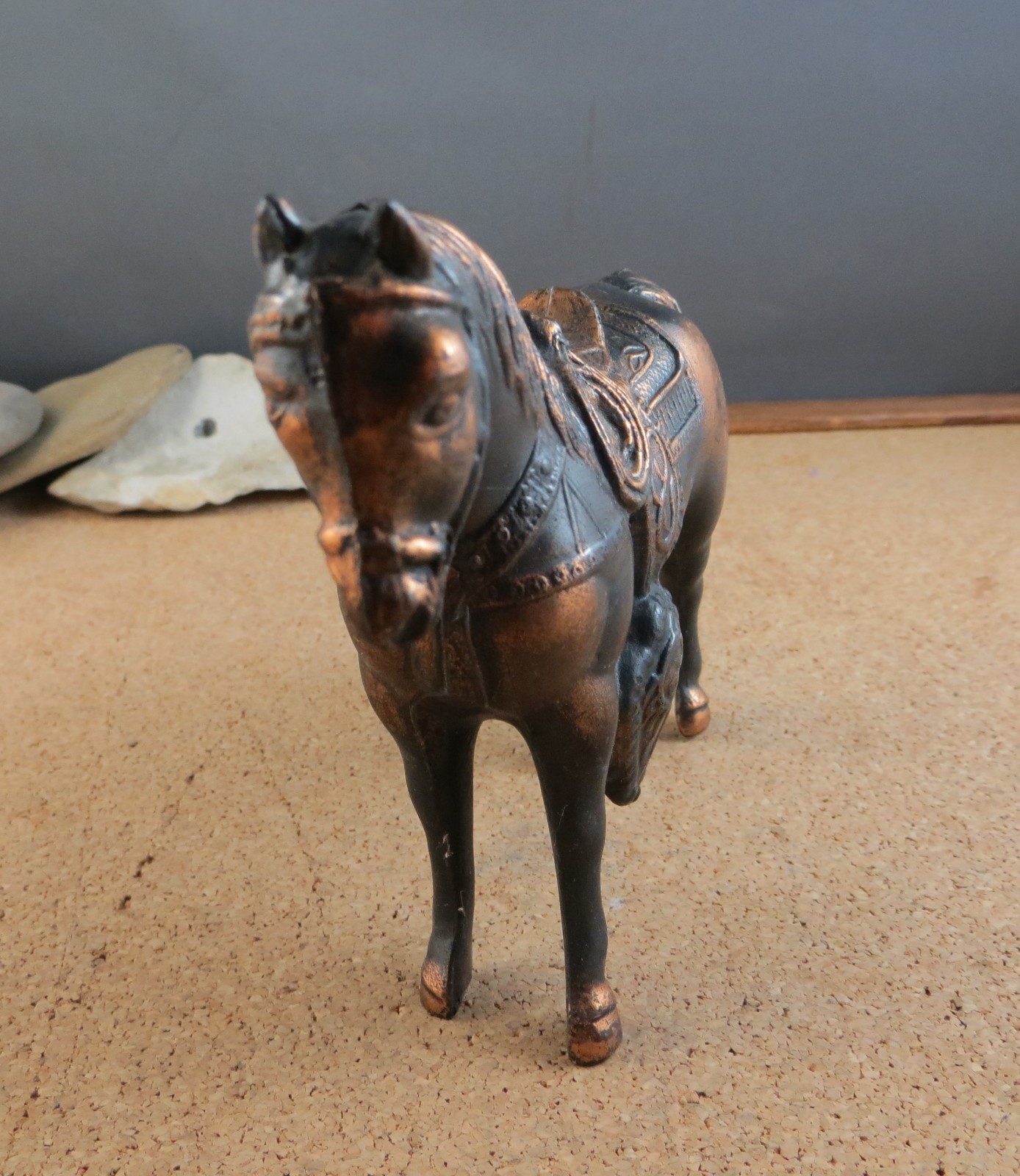 Vintage Cast Metal Western Saddle Horse Figurine Statue 5