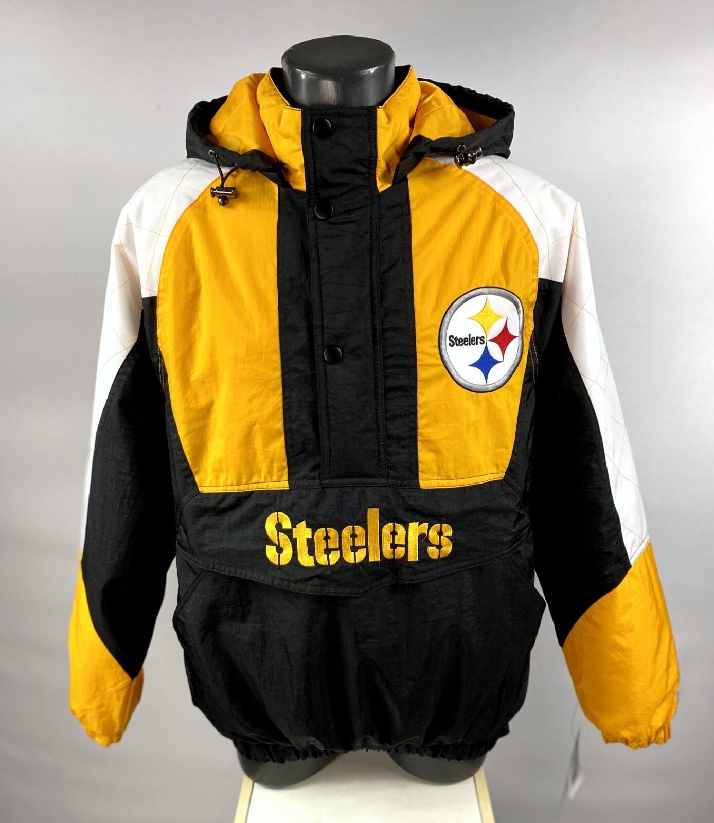 PITTSBURGH STEELERS Starter Hooded Half Zip Pullover Jacket PITTSBURGH STEELERS Starter Hooded Half Zip Pullover Jacket