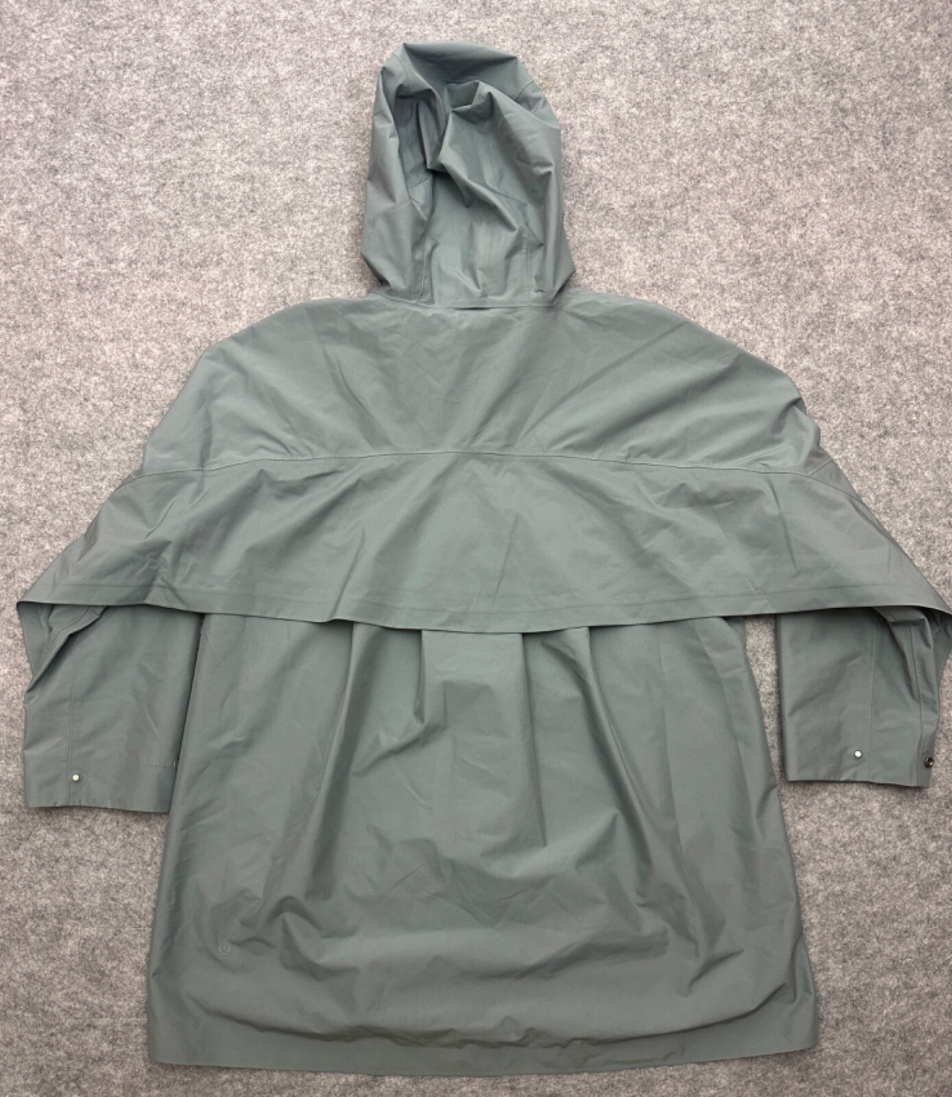 Pre-owned Lululemon Mid-length Waterproof Rain Coat Jacket Bgib Belgian Blue Gray Size L