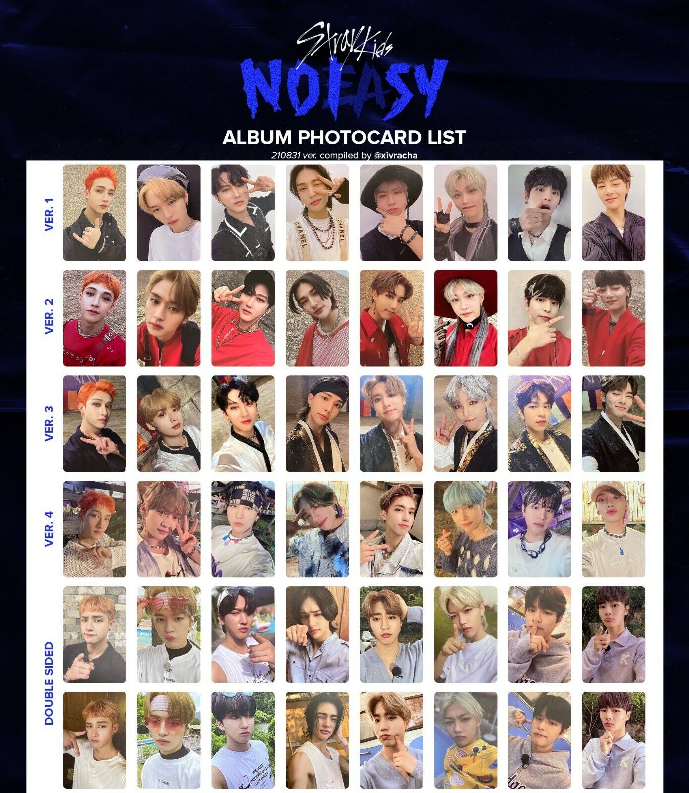 Stray Kids NOEASY Official Photocards (Chan LeeKnow Changbin Stray Kids NOEASY Official Photocards (Chan LeeKnow Changbin