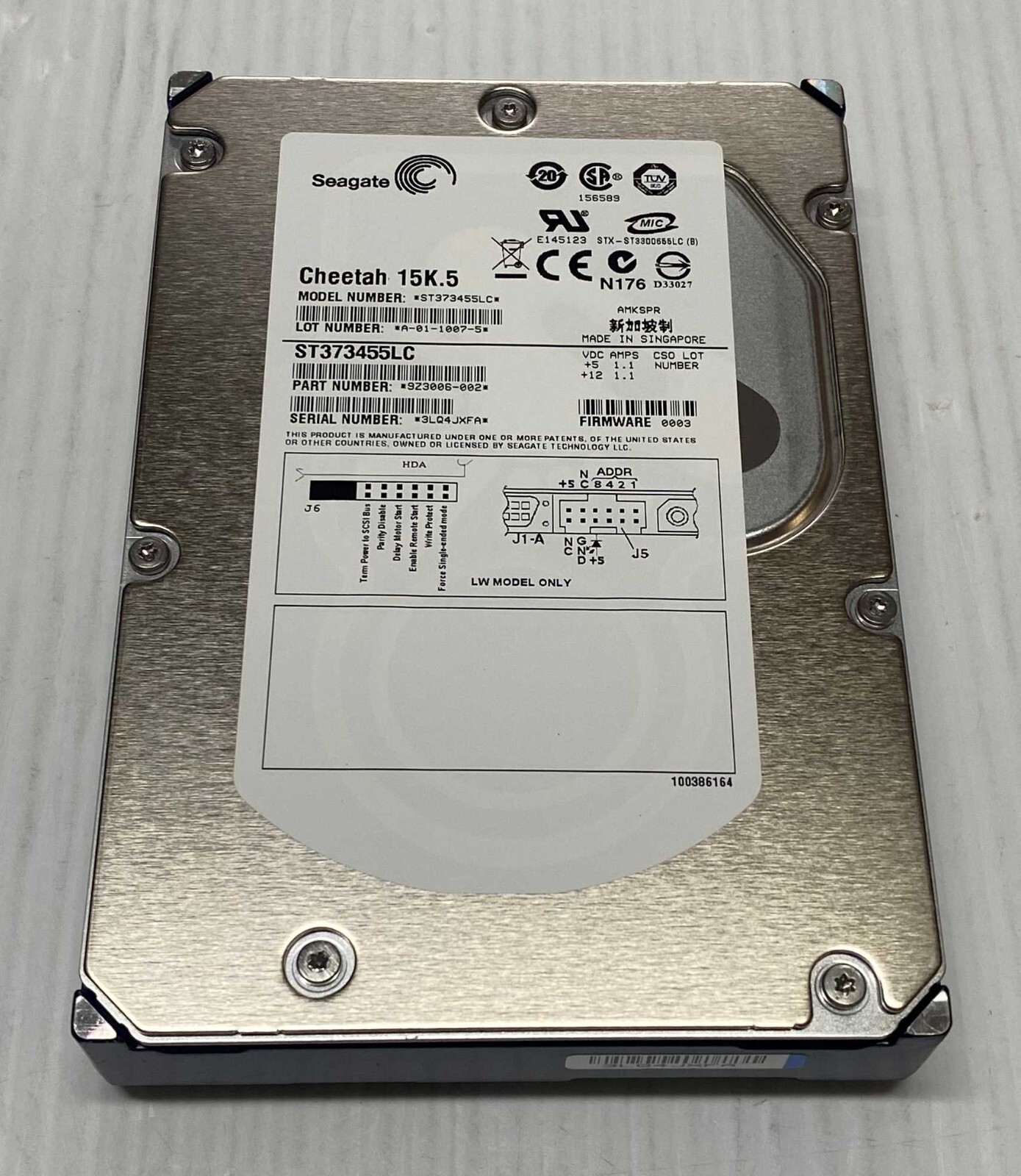 ✨4個セット✨HDD 1000GB✨大容量1TB✨2.5インチ✨05-04 Seagate Cheetah ST373455LC 73.4GB 15K 3.5