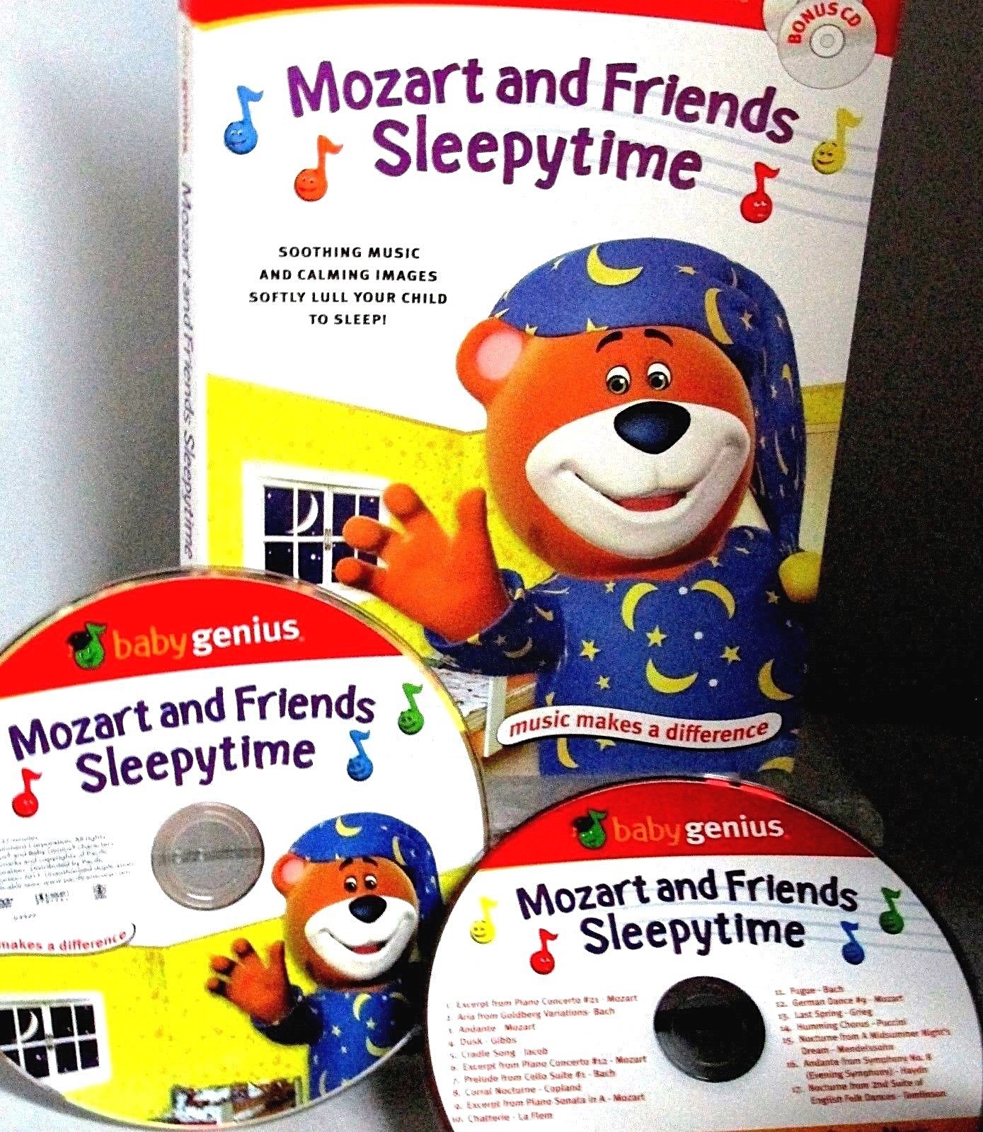 Baby Genius DVD&CD NEW Mozart & Friends Sleepytime Calming