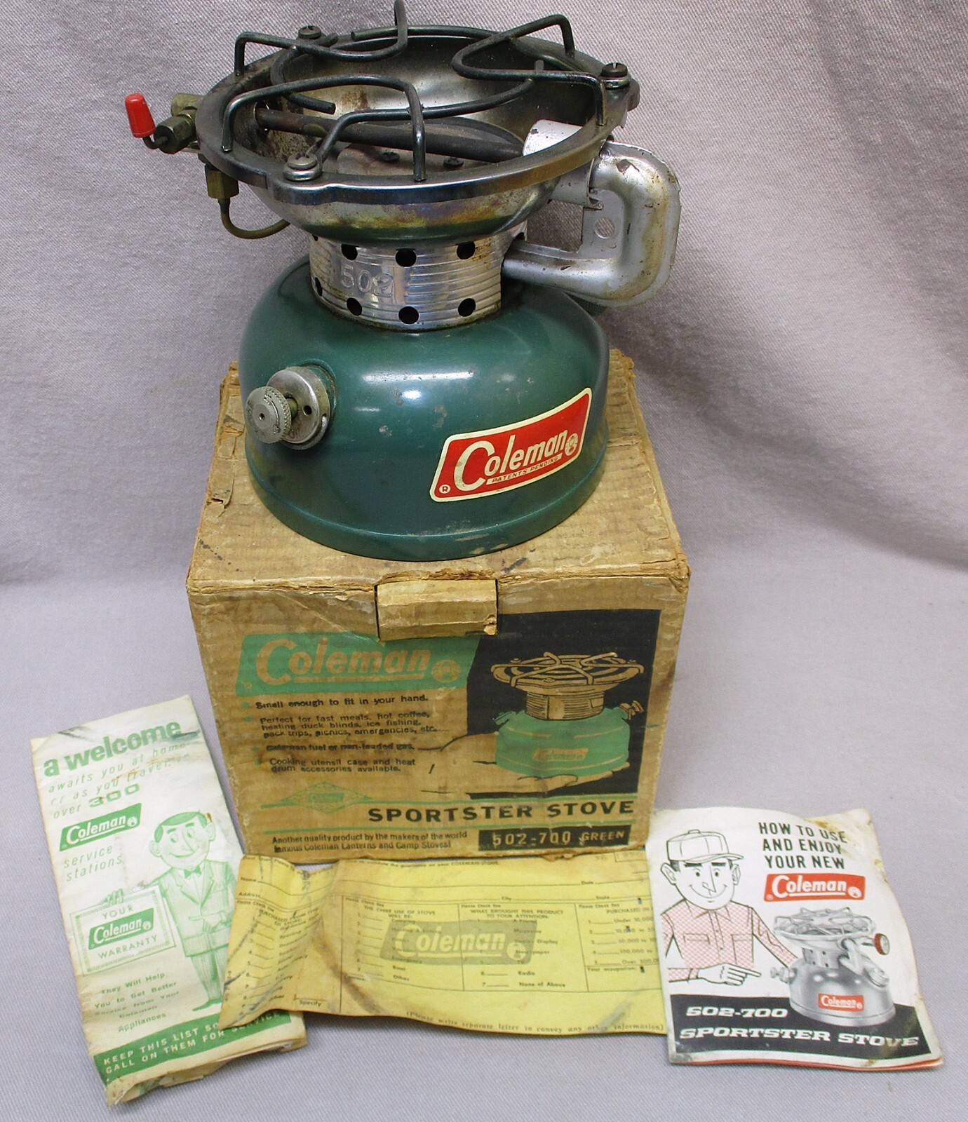 Coleman Sportster Stove 502-700 1966年 Vintage COLEMAN Sportster Camp Stove Model 502-700 Dated 9