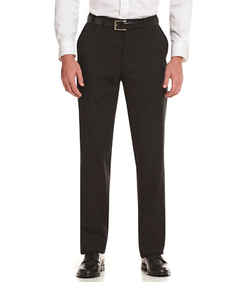 Hart Schaffner Marx Mens New $125 UNHEMMED Chicago Fit Dress Pants 44R Black 44