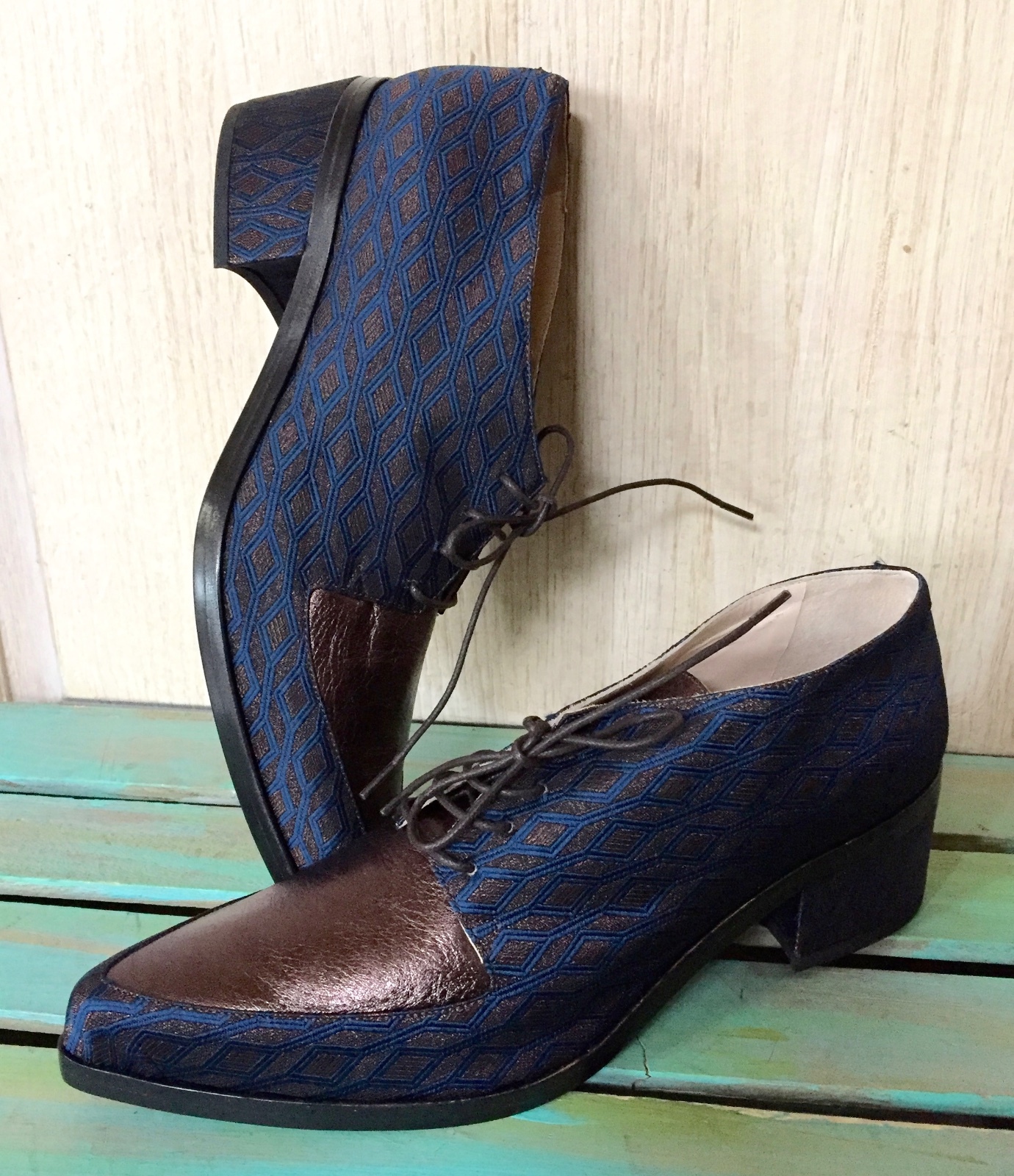 Оксфорды Anthropologie Lenora Tessa, бронзовые кожаные туфли на шнуровке, 38 NIB