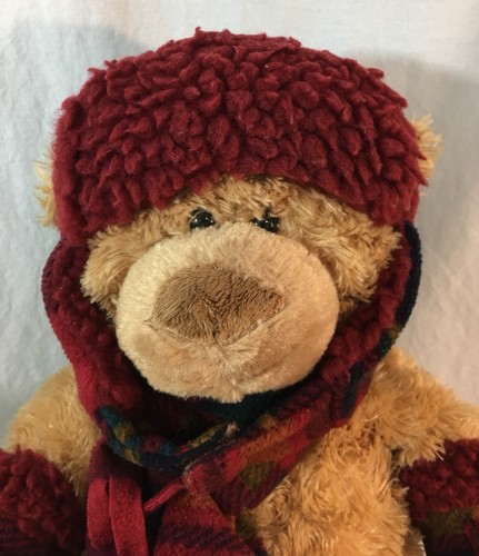 Winter Teddy Bear Plush Brown 17