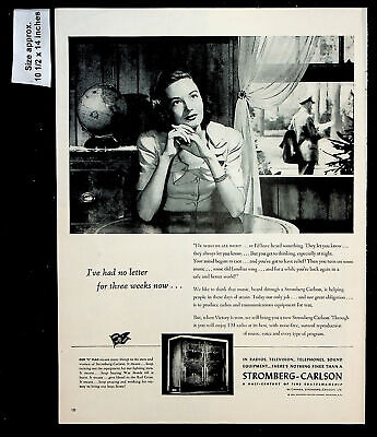 1944 Stromberg-Carlson Radios TV Woman Letter Military Vintage Print Ad 35323