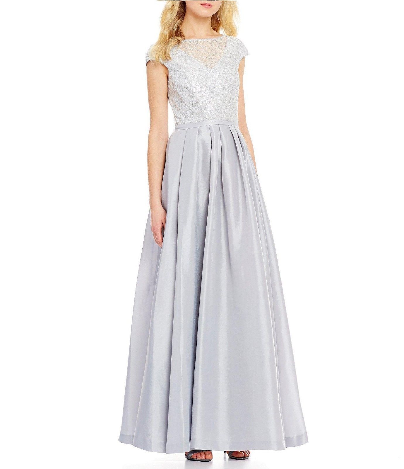 

Calvin Klein NWT Красивое СЕРЕБРЯНОЕ платье из тафты с пайетками, женское, размер, Серебряный