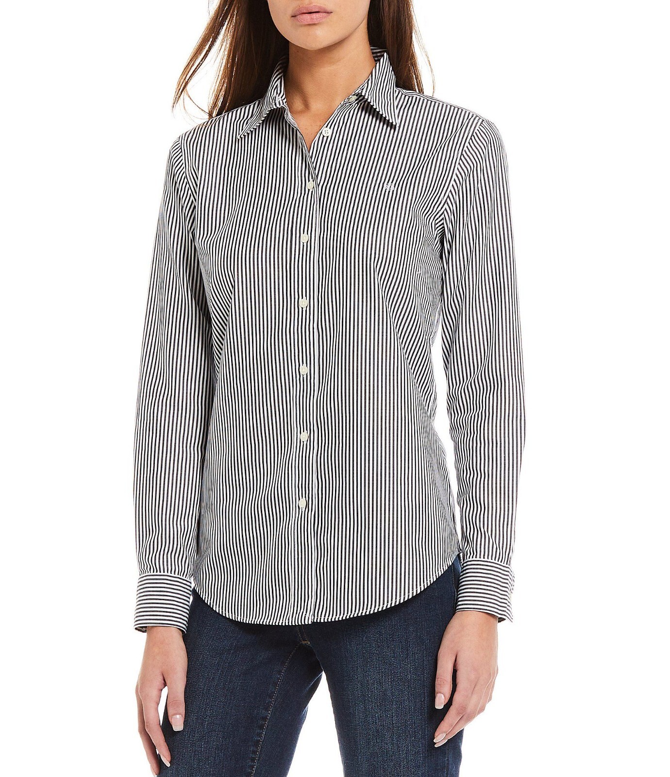 売れ筋商品|||ラルフローレン カットソー トップス レディース Non-Iron Straight-Fit Shirt, PXS - 3X Lauren Navy Lauren Ralph Lauren Non-Iron Straight-Fit Shirt. Sz PS