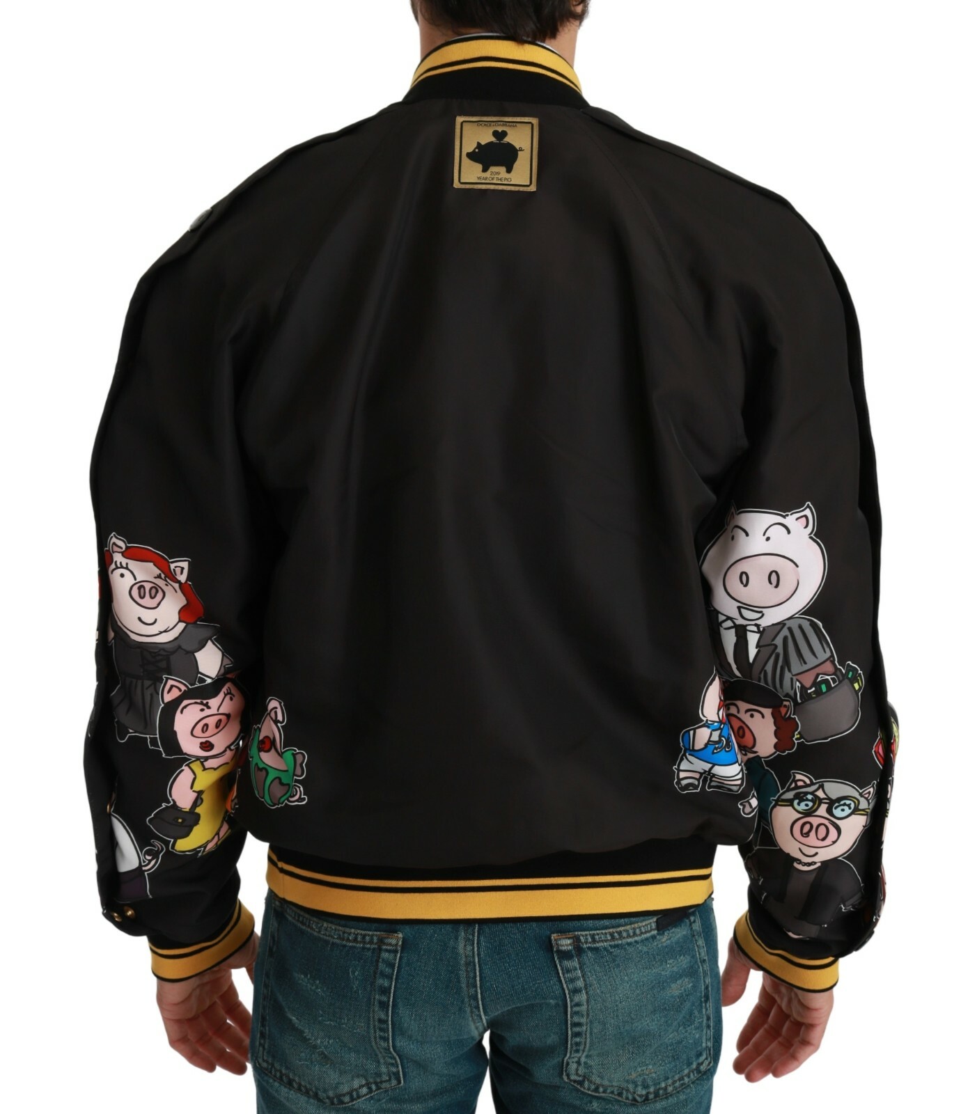 Pre-owned Dolce & Gabbana Jacket Black Year Of The Pig Bomber It50 / Us40 / L Rrp $2200