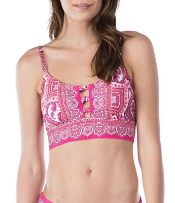 RALPH LAUREN Aegean Paisley Pink Bralette Bathing Suit Top sz 14 NWT $76
