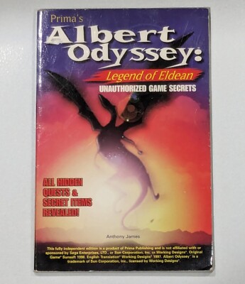 Albert Odyssey Legend of Eldean Strategy Guide Sega Saturn Working Designs 