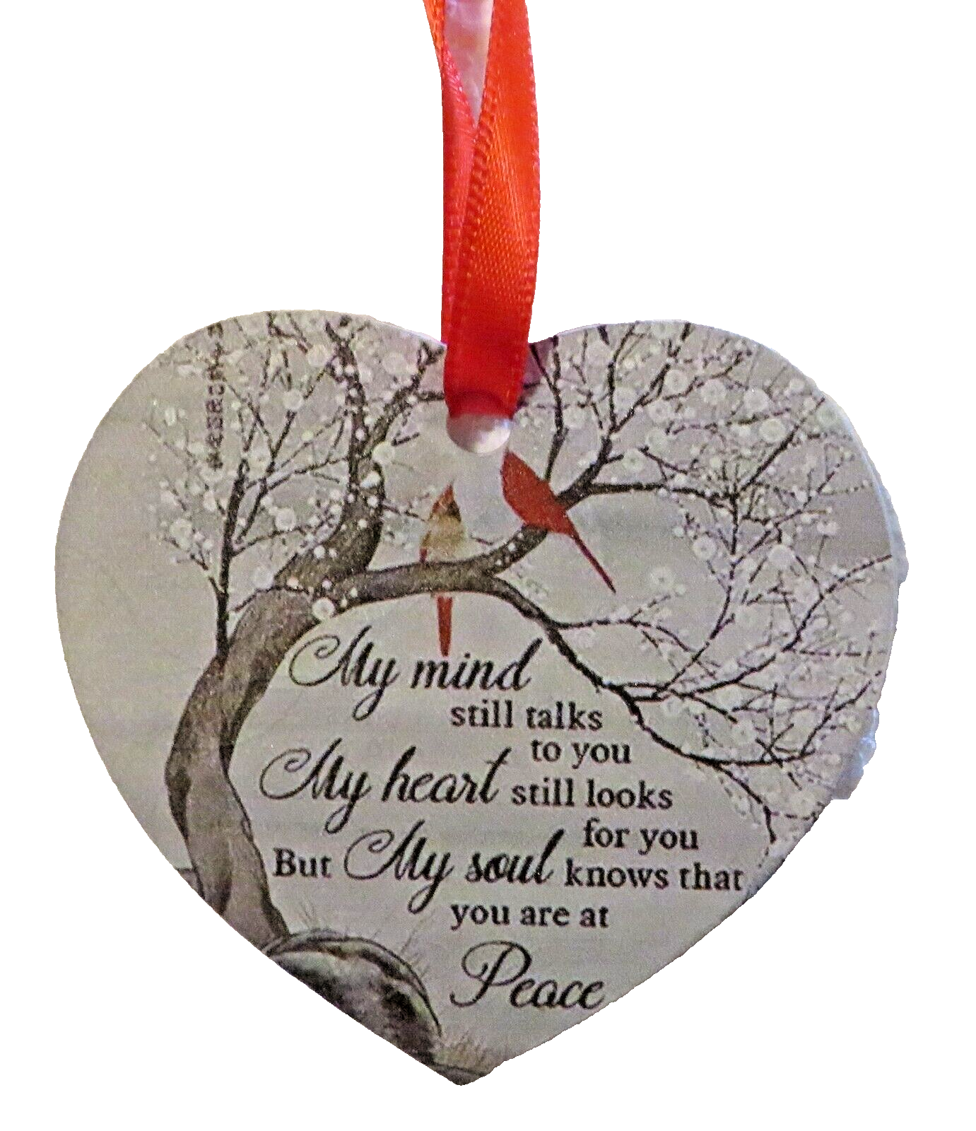 Memorial Ornament, My Mind Still Talks to You, Heaven Cardinal Ornament Tree Car