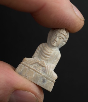 Buddha Figurine - Stone Amulet - Dhyana - Mudra - Statue Nepal - 26871