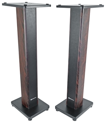 Pair Rockville RHTSD 36" Dark Wood Grain Bookshelf Home Theater Speaker Stands