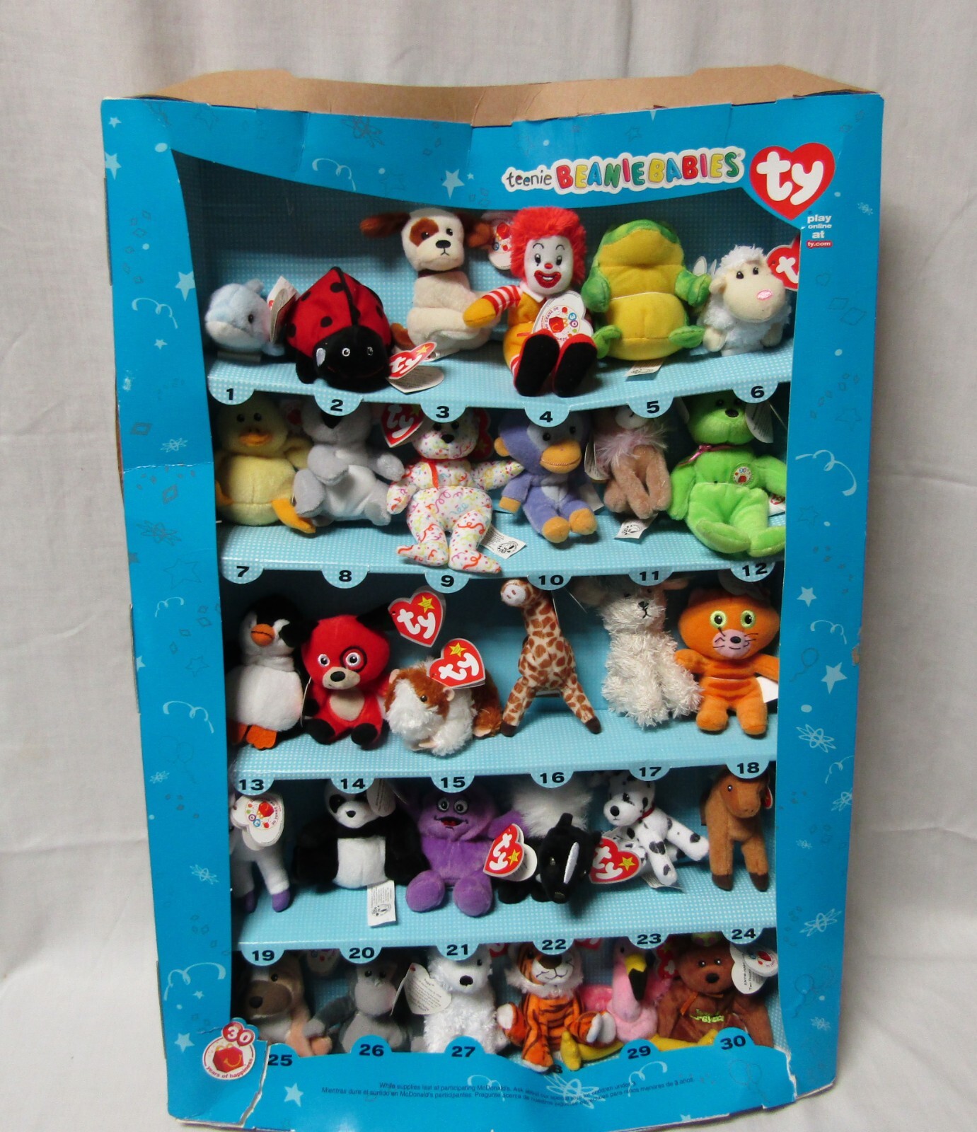 【レア】マクドナルド　teenie BEANIE BABIES McDonald's TY Teenie Beanie Babies 30th Anniversary Display