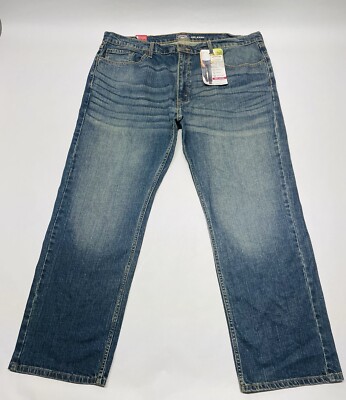 Levi Strauss Gold Flex Performance Jeans Mens 42x30 Relaxed Straight Whiskered 