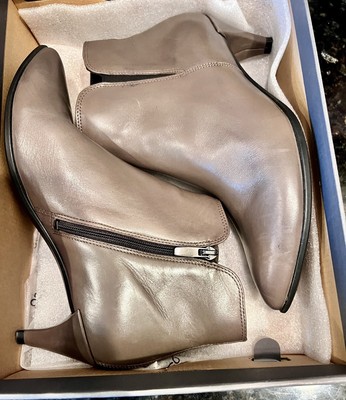 Women s ECCO Shape 45 Sleek Ankle Boot Stone Leather EU 39 US 8-8.5