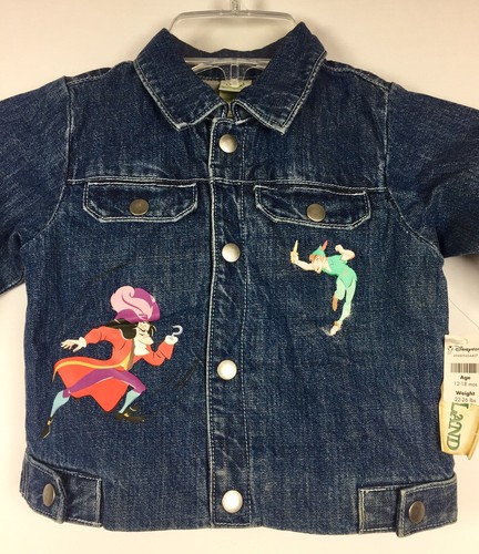 Captain Hook Peter Pan NeverLand Disney Denim Jacket Baby Size 12-18 months NWT