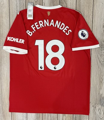 NWT Authentic Adidas Manchester United Home Jersey 21-22 FERNANDES PL Badge XL