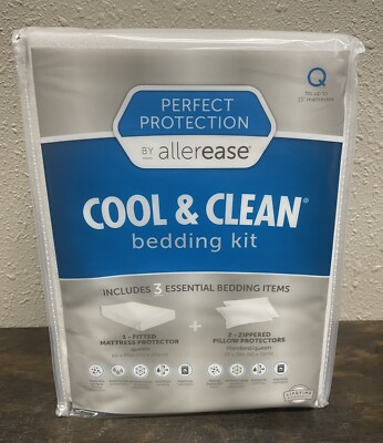 Allerease Cool & Clean Bedding Kit 3 Pc Mattress Protector- Queen Size