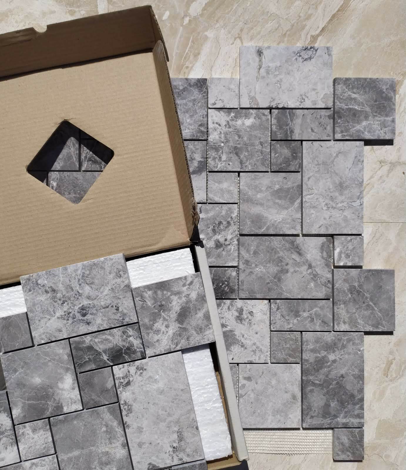 Bianco Carrara Marble Basketweave Mosaic Tile Wall Floor Bathroom