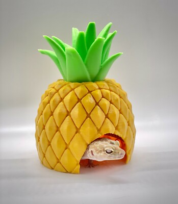 Pineapple Pet Hide - Geckos, Hamsters, Frogs, Mice, Fish, Reptiles Hideout Hut