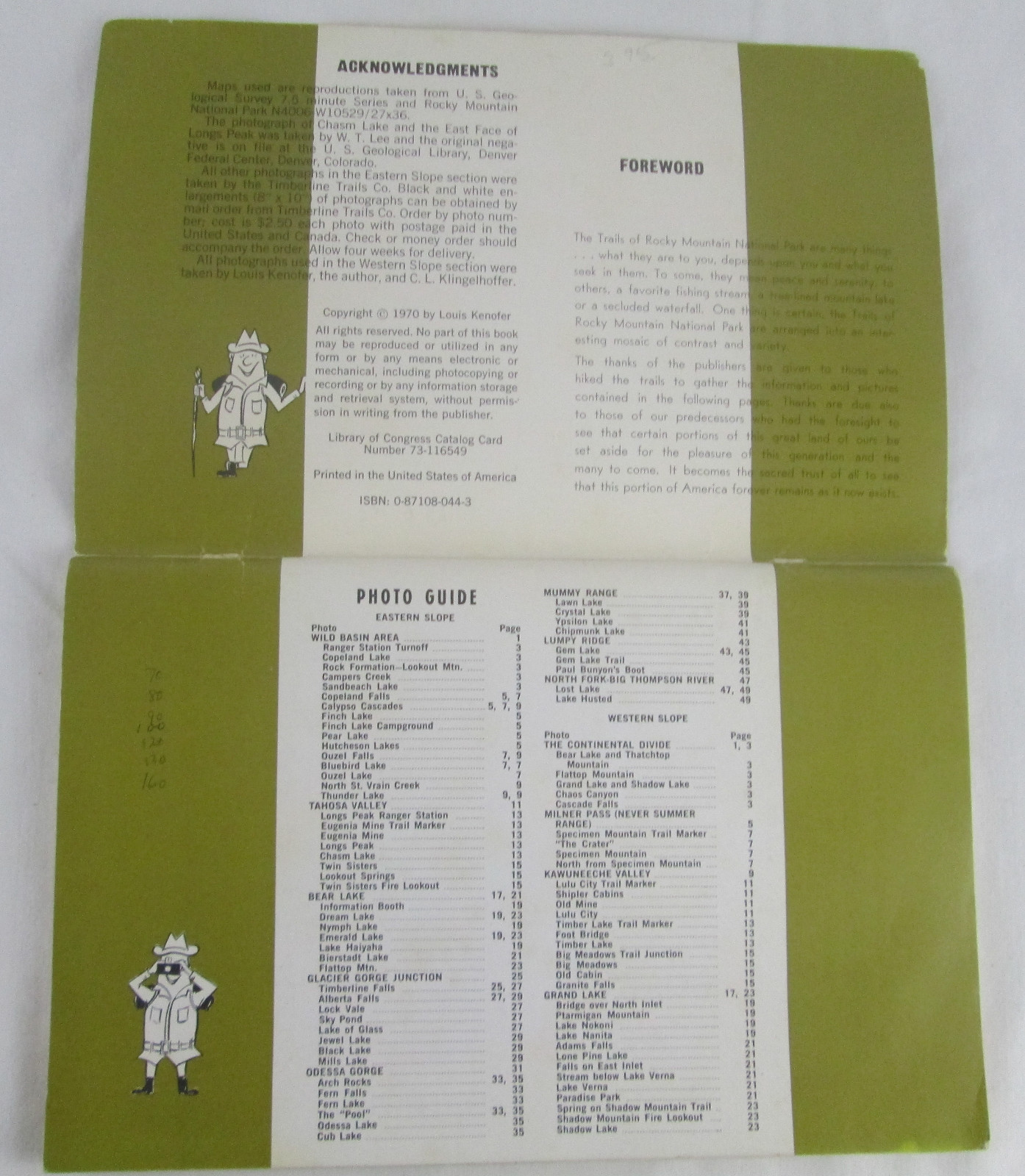 Vintage 1970 Rocky Mountain Trails National Park Guide Photographs Souvenir