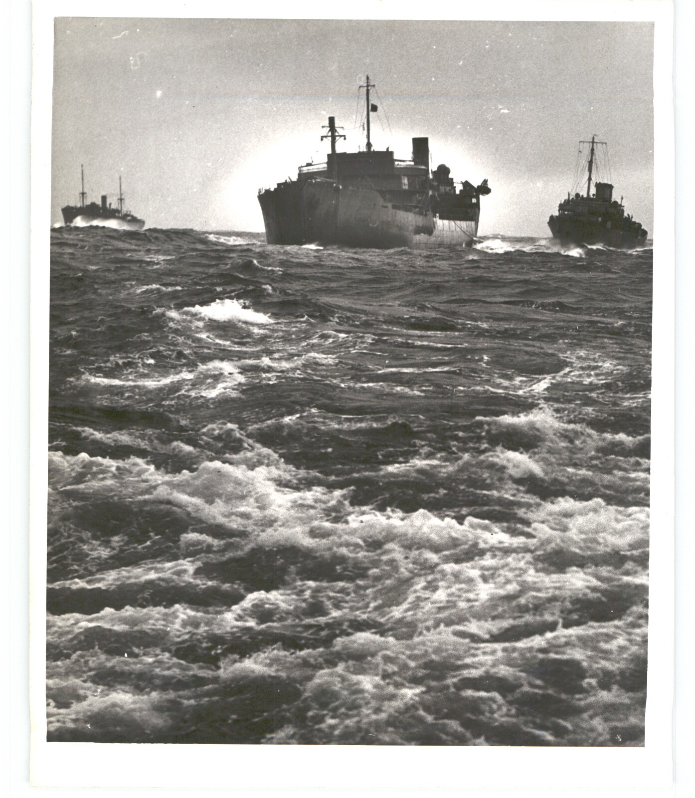 US COAST GUARD WWII Press Photo Allied Convoy Ships Proceed