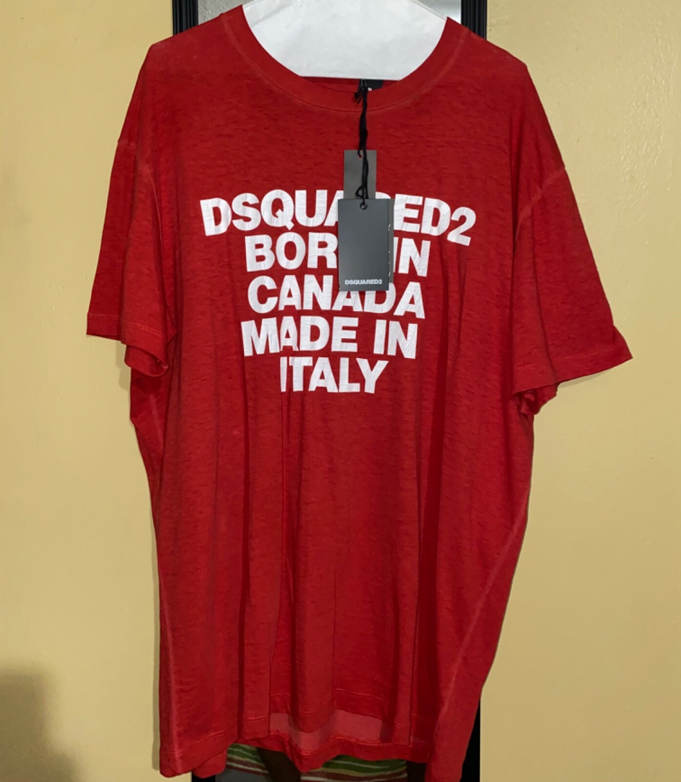 NWT MENS DSQUARED2 TSHIRT SZ XXL RED | eBay