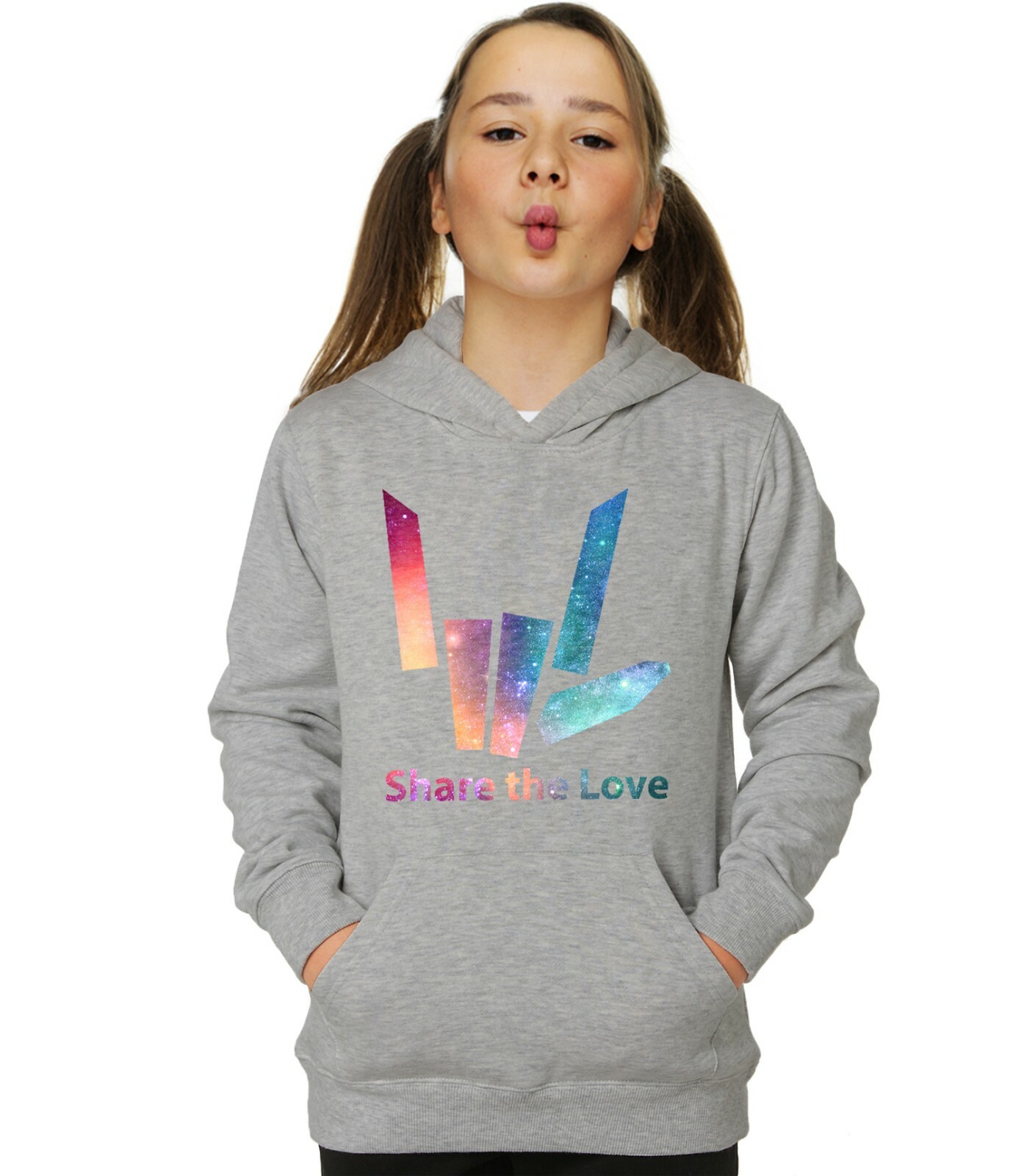 share the love galaxy hoodie