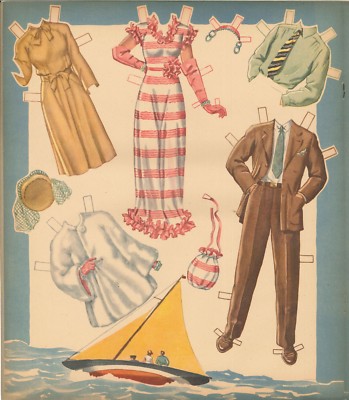 VINTAGE 1948 OUTDOOR PAPER DOLL LASER REPRODUCTION~UNCUT BEST LO PRICE NO1 SELLR