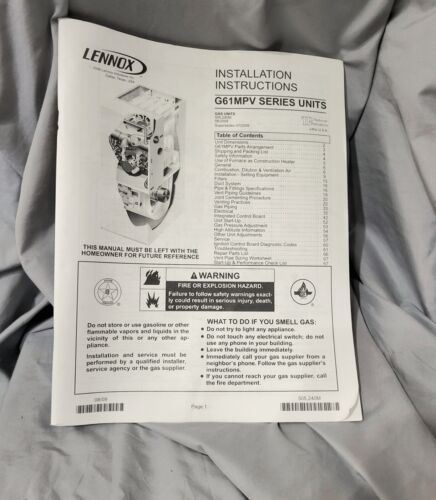 Instruction Installation Book Hvac User Guide Manual