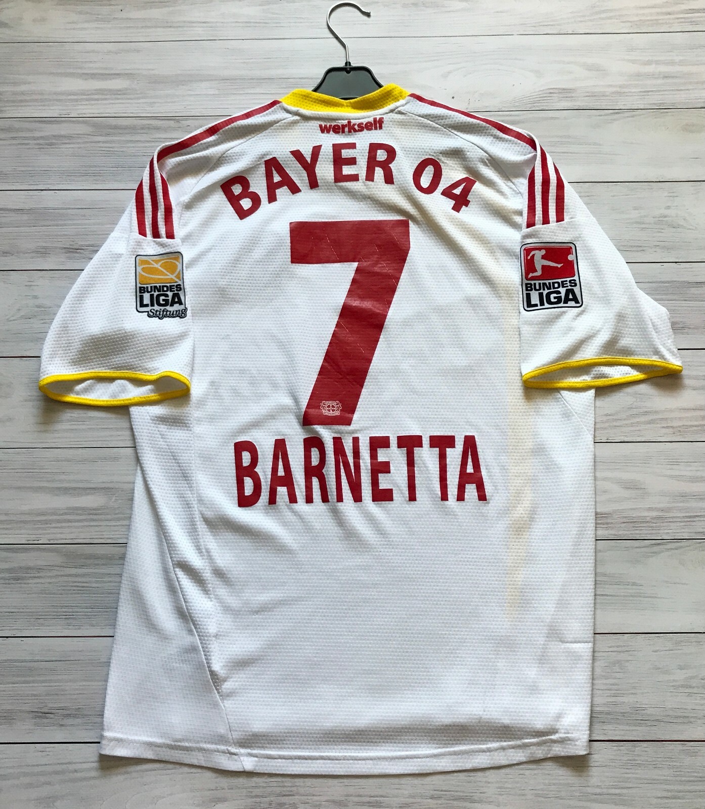 【珍品】adidas Bayer Leverkusen サッカーシャツ L Vintage 90's Adidas Bayer 04 Leverkusen Football Shirt