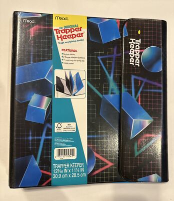 Mead Original Trapper Keeper Retro Binder Portfolio Folders Geometric Shapes